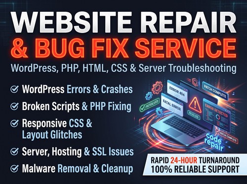 Website repair bug - website, fix