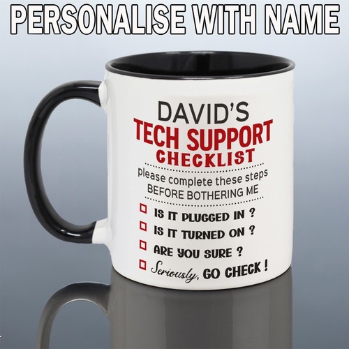 Personalised tech support mug - tech,