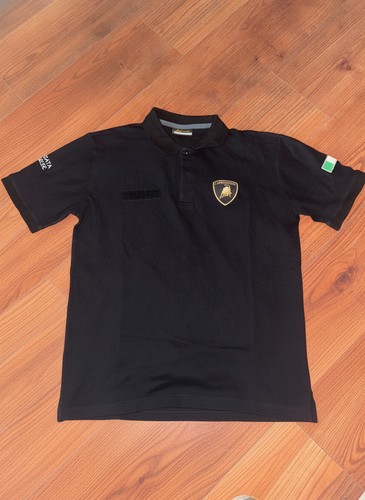 Lamborghini black polo shirt - black,